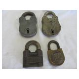 4pc Antique Locks - Sargent / Fraim
