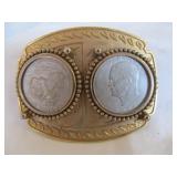 Double 1971 Ike Dollar Coins Belt Buckle