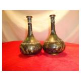 Pair of Vintage Asian Cloisonnï¿½ Enamel Vases