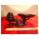 Antique Cast Iron C.H. Crane Scale & Weights