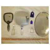 Glass Perfume Bottles, Hand Mirrors & Vanity Tray