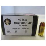 Creedmoor 40S&W 180gr JHP Ammunition - 25rds