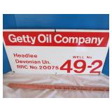 Getty Oil Co. Vintage Porcelain Metal Well ID Sign