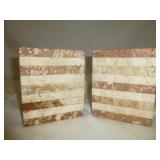 Norwegian Rose Striped Marble Book Ends