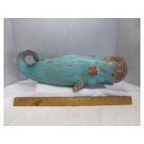 Zentique Distressed Turquoise Sperm Whale Sculptue