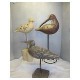 3pc Stick Up Folk Art Shore Bird Decoy Decor