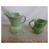 2pc Crown Devon England Milk Jugs Cream Pitchers