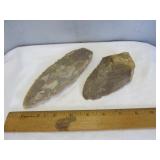 2pc Texas Cache Blade Flint Artifacts