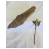 Hand Crafted Flint Knife Wood Handle / Sinew Wrap