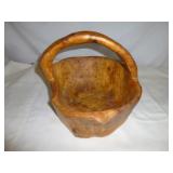 Shan Mu Burl Tree Root Hand Carved Basket Bowl