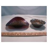 2pc Vintage Carnival Glass - Northwood & Fenton