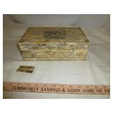 Vintage Scrimshaw Bone Lined Keeper Box