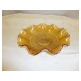 Dugan Iridescent Marigold Carnival Glass Bowl