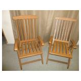 Teak Wood Folding Steamer Chairs / Deck Chairs