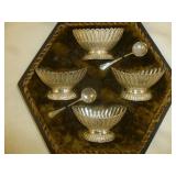 Antique Silver Plate Caviar / Condiment Set