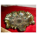 Fenton Holly Berry Green Iridescent Carnival Glass