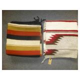 2pc Navajo Style Woven Wool Saddle Blankets / Rugs