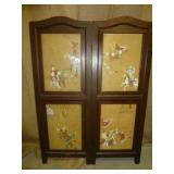Vintage 2 Panel Asian Folding Wood Screen Divider