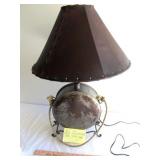 Rustic Wrought Metal Base Canteen Accent Lamp