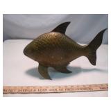 Vintage Heavy Brass 14' Koi or Carp Fish Sculpture