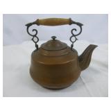Vintage Copper & Ornate Brass Tea Kettle