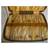 Antique Yeoman Silver Plate Dessert Cake Fork Set