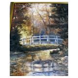 TC Chiu "Footbridge in the Woods" Framed Art Print