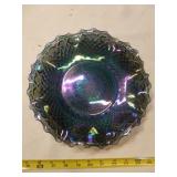 Indiana Glass Blue Iridescent Diamong Point Bowl