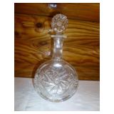 Poland Cut Lead Crystal Decanter & Solid Stopper