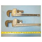 2pc Ridgid 14" Aluminum Pipe Wrenches