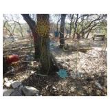 3pc Wrought Metal Yard Flower Stakes - Yard Art