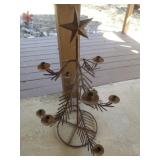Welded Steel Metal Art Christmas Candle Tree