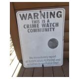 Warning Crime Watch Large Metal Sign