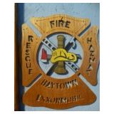 Hand Made Wood Cut Baytown, TX Fire Dept. Sign