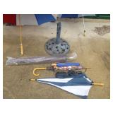 NEW Patio Umbrella, Umbrella Stand, Exxon Umbrella