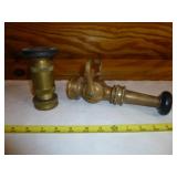 2pc Vintage Brass Fire Hose Nozzles