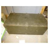 Vintage US Military Wood Footlocker & Divided Tray