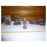 5pc Firefighter Clock, Collectibles & Miniatures