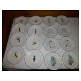 2 Sets - Christmas & Reindeer Ceramic Plates