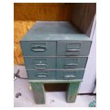 6 Drawer Steel Drawer Organizer, Stand & Contents