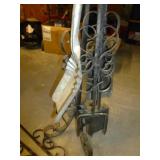 Vintage Wrought Iron Fireplace Tool Set w/ Stand
