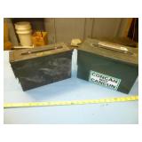 2pc US Military Steel Ammo Cans - 30 Cal & 50 Cal