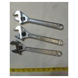 3pc - 10" Adjustable Wrench - Proto & Armstrong