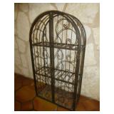 Wrought Metal Arch Top 3 Shelf Cabinet Rack