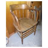 Antique Oak Spindle Barrel Back Chair