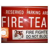Fire Team Reserved Parking Sign
