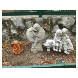 3pc Garden Statues - Angel, Cherub & Children