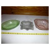 3pc - Depression & Carnival Glass Bowls