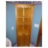 Wood 3 Shelf Double Door Corner Cabinet