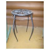 Cast Metal Ornate Patio Accent Table / Plant Stand
